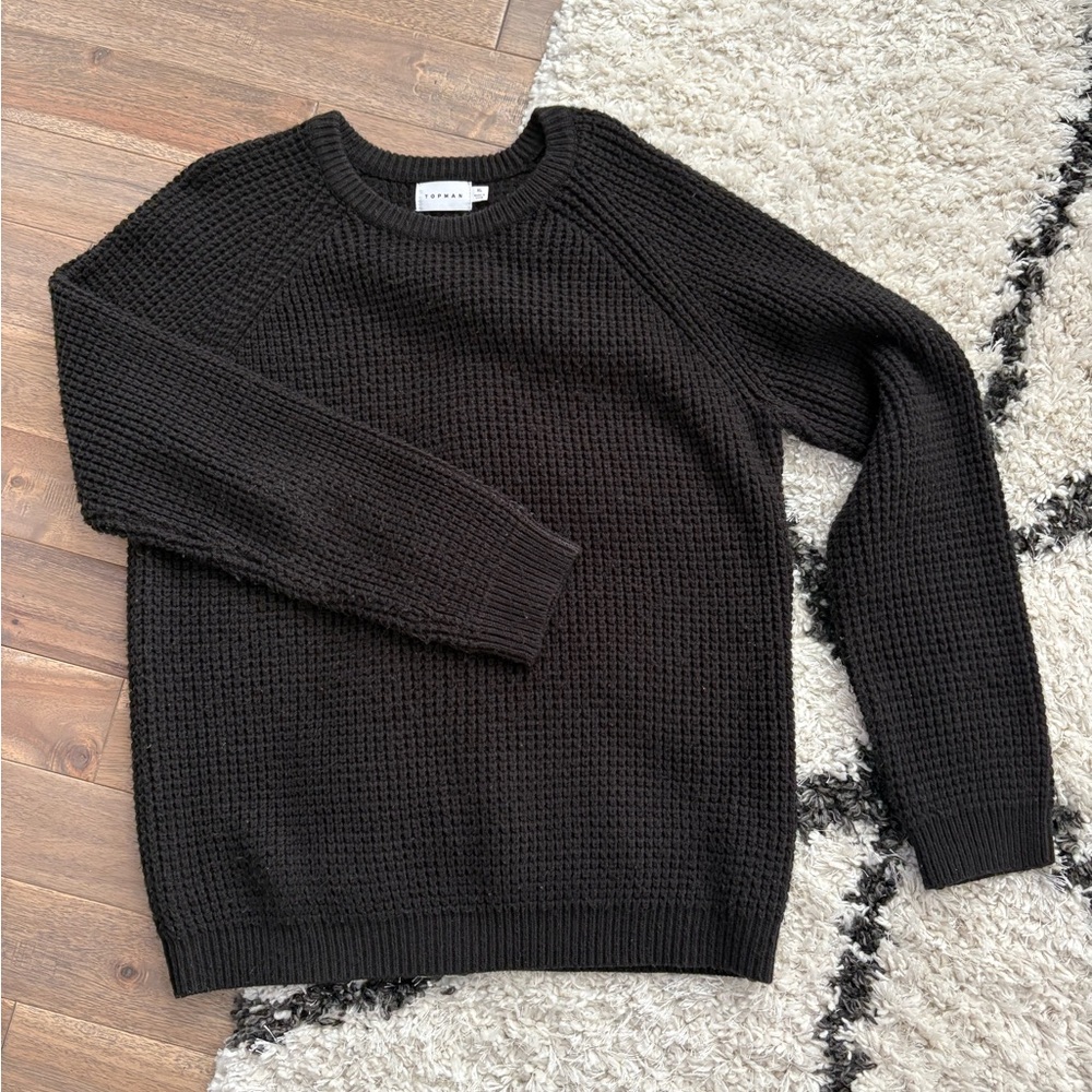Topman Black Crewneck Sweater